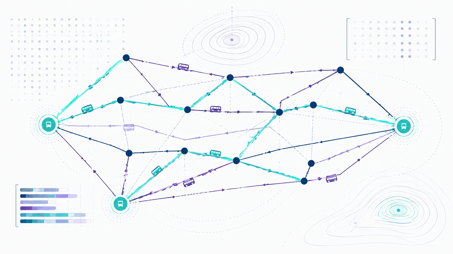 Schematischer Zeit-Raum-Graph für optimierte Busumlaufplanung